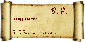 Blay Harri névjegykártya